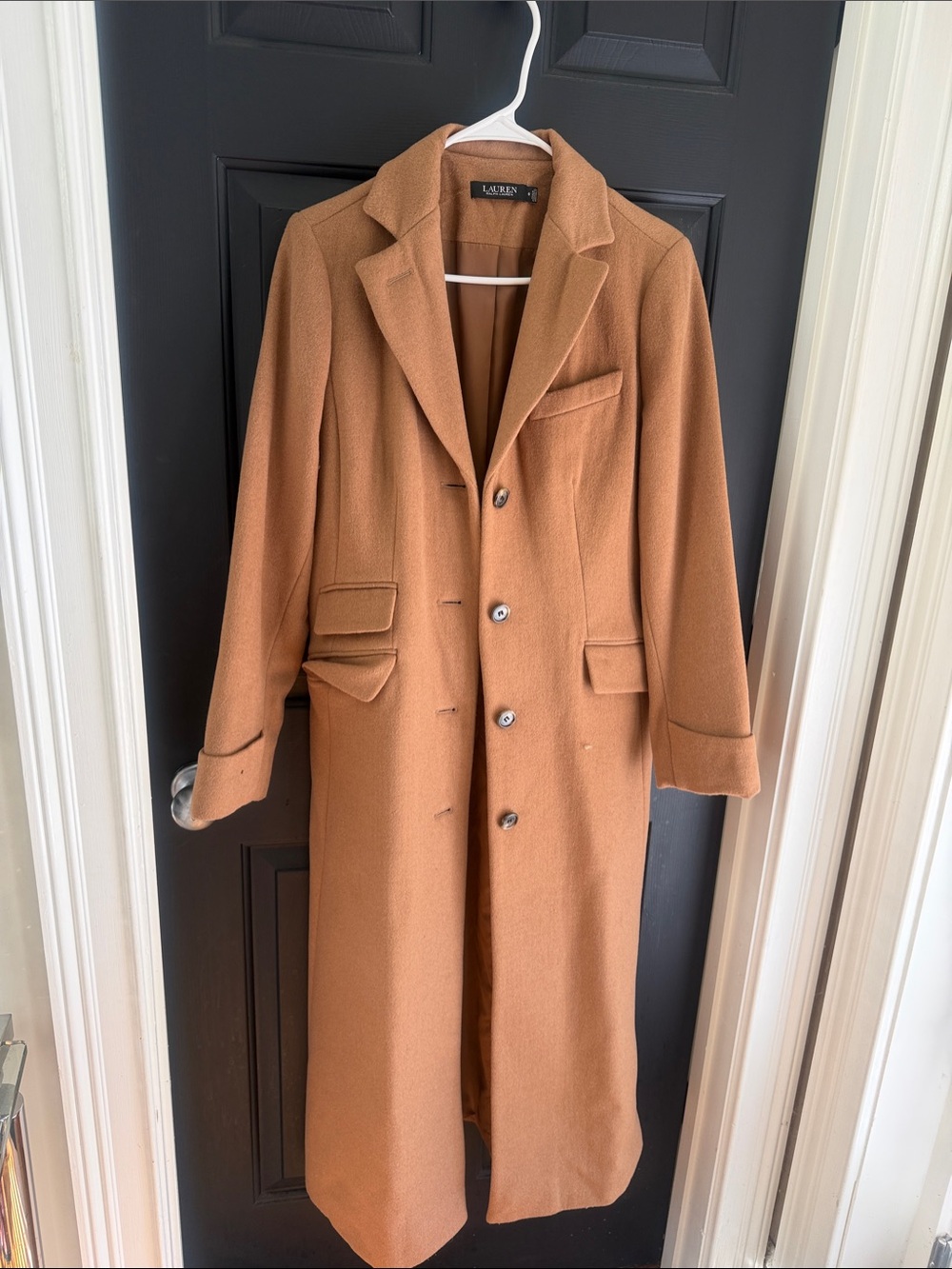 Lauren Ralph Lauren Camel Tan Long Wool Peacoat
